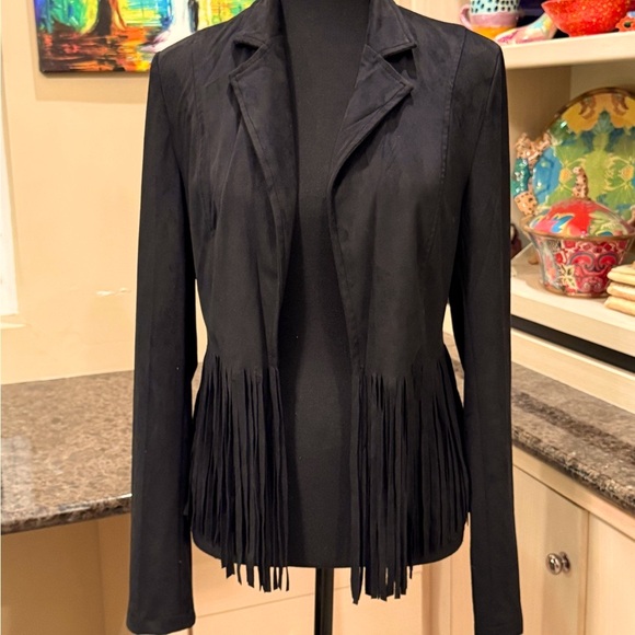 Twelve By Ontwelfth Jackets & Blazers - Chic Black Fringe Women's Jacket